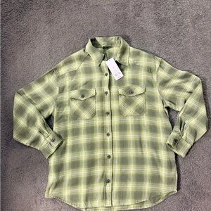 Wild Fable Olive Plaid Button Down Shirt